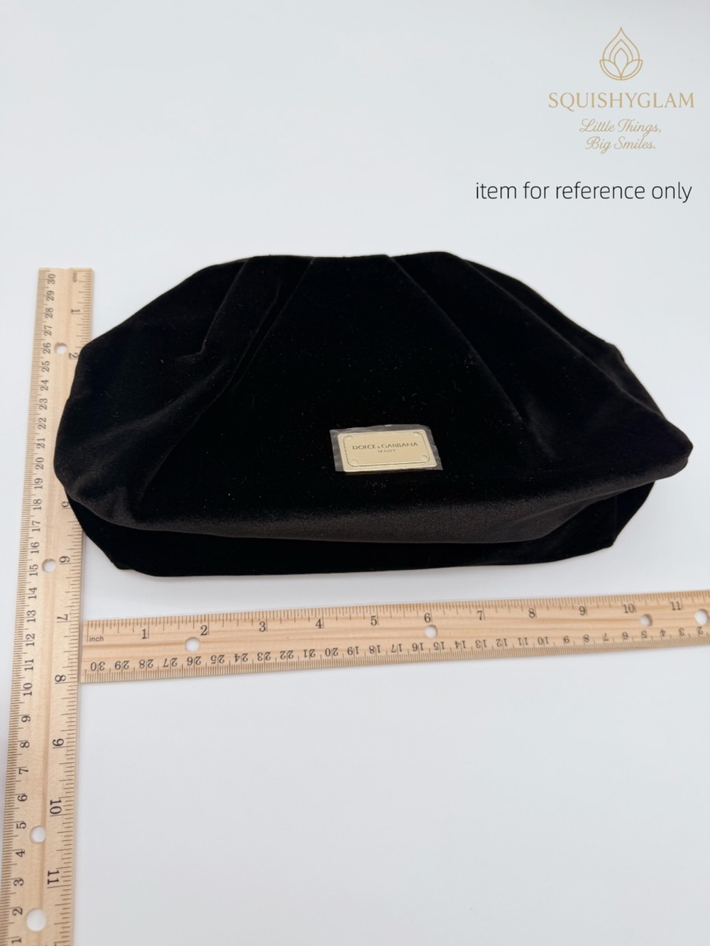 Dolce & Gabbana Black Velvet Cosmetic Clutch with Rare Gold Plaque - Picture 7 of 15